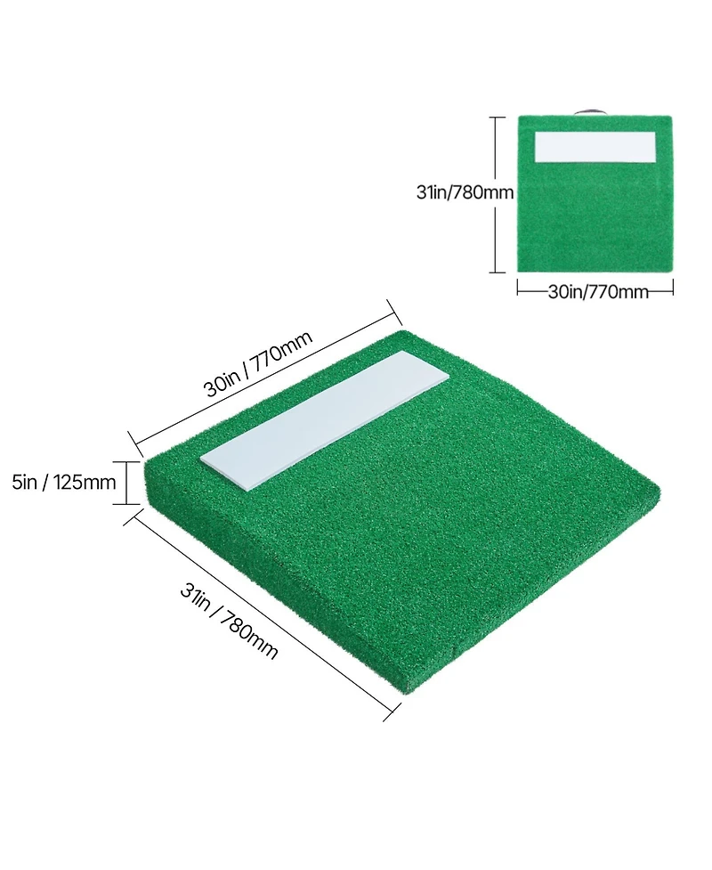 Sevorley Portable Baseball Pitching Mound, 31 in with Antifade Turf and Pitching Rubber