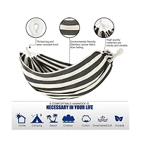 Piscifun Cotton Canvas Camping Hammock With Tree Straps Carry Bag 440lbs Weight Capacity