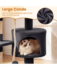 Hongge 36 Inch Kitten Tower with Condo Plush Perch and 3 Sisal Scratching Posts