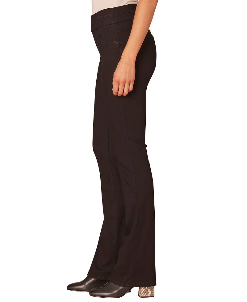 Democracy Petite "Ab"solution Pull-On High-Rise Bootcut Jeans