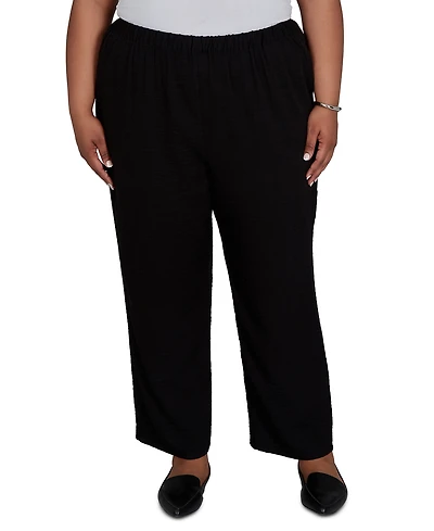 Alfred Dunner Plus Travel Advisory Crinkle Texture Ankle Pants