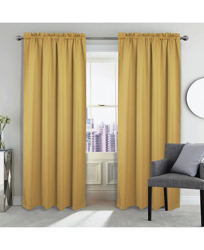 Rt Designers Collection 100 percentage Polyester Twilight Blackout Rod Pocket Curtain Panel