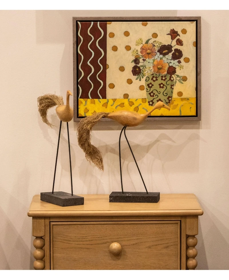 Dovetail Furniture Zephyr Bamboo and Stone Bird Sculpture