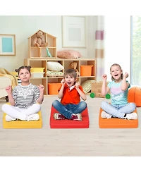 Gouun Toddler 6 Piece 15 Inch Square Toddler Floor Cushions Set with Carry Handles