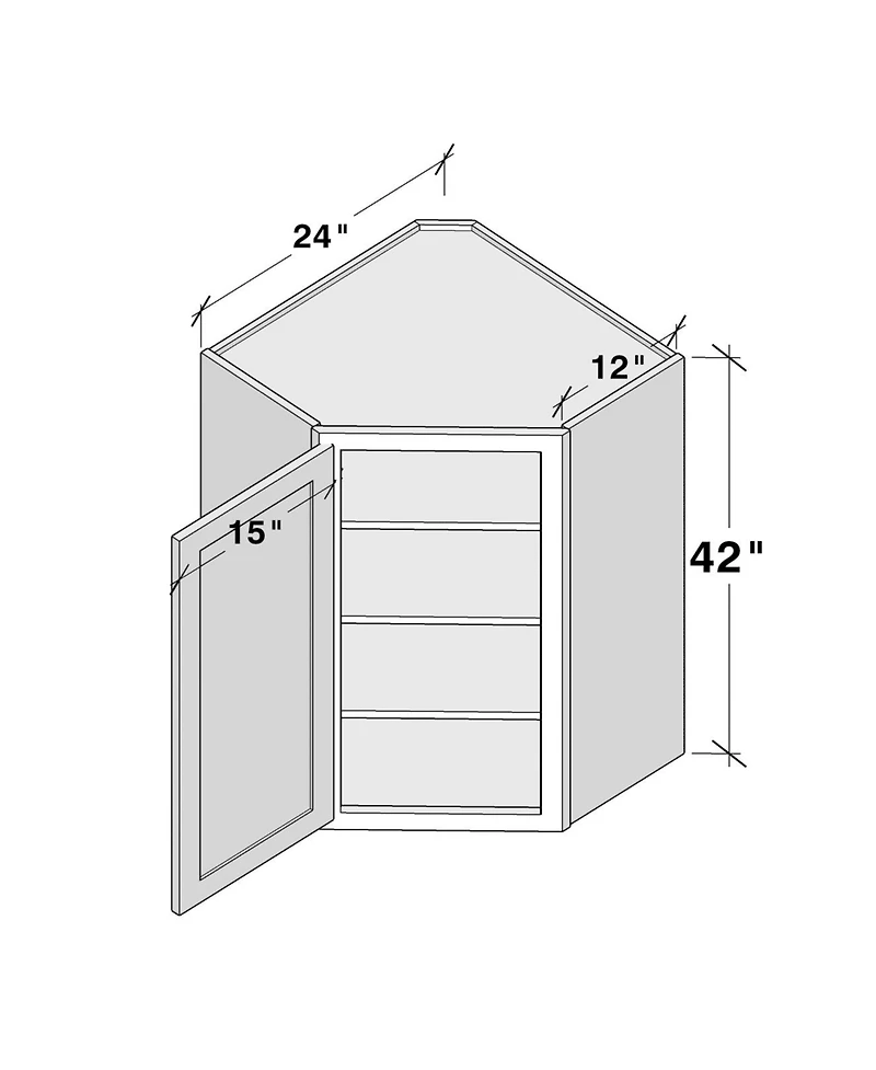 Boyel Living 42 Inch Hight Wall Diagonal Corner Cabinets, Ready to Assemble Kitchen Cabinet with Solid Wood Frame, Soft-Close Slides and Hinge