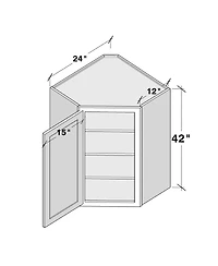 Boyel Living 42 Inch Hight Wall Diagonal Corner Cabinets, Ready to Assemble Kitchen Cabinet with Solid Wood Frame, Soft-Close Slides and Hinge
