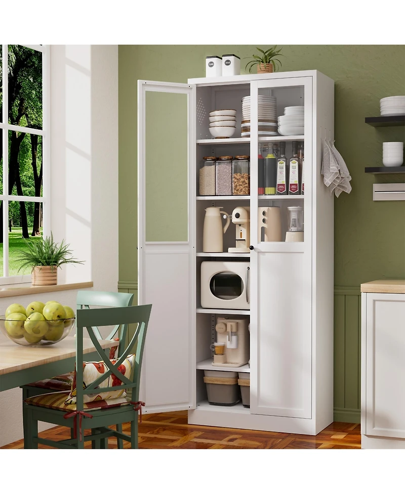 Boyel Living Storage Cabinet 5 Shelf Adjustable Steel Modern Tool Free Assembly