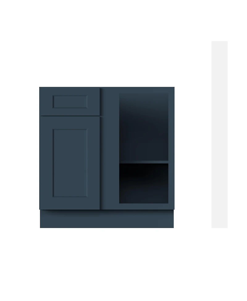 Boyel Living Blind Corner Base Cabinet, Ready to Assemble Kitchen Cabinet with Solid Wood Frame, Soft-Close Slides and Hinges