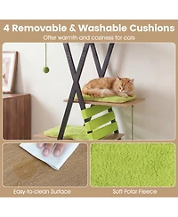 Hongge 73 Inch Multi-Level Cat Tree with Elevated Perch Large Condo and Metal Frame