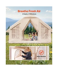 Sevorley Inflatable Camping Tent, 4-6 Person 4-Season Glamping Tent with Stove Jack