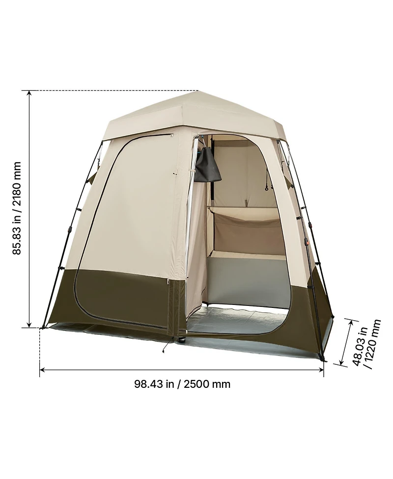 Sevorley 2-Room Camping Shower Tent, Foldable Privacy Changing Room with Carry Bag