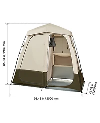 Sevorley 2-Room Camping Shower Tent, Foldable Privacy Changing Room with Carry Bag