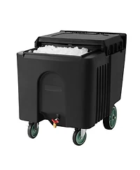 Sevorley Commercial Ice Caddy, 125 lbs Insulated Rolling Ice Bin with Wheels and Sliding Lid