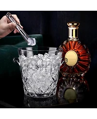 Piscifun 2 Liter Clear Glass Ice Bucket For Parties Drinks Wine Beer