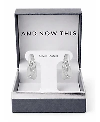 And Now This Crystal Twist 18k Silver Plated Brass Hoop Earrings, Macy's Exclusive