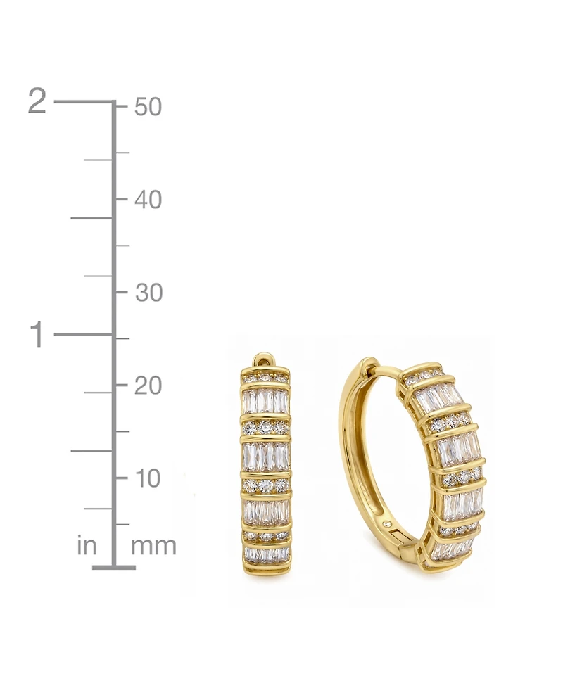 And Now This Cubic Zirconia Hinge Hoop Earrings