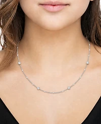And Now This Cubic Zirconia Circular Shaped Station Necklace