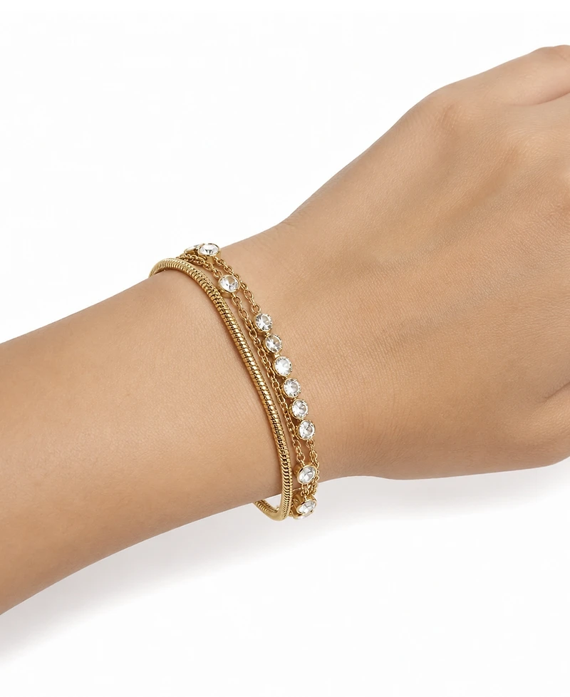 And Now This Cubic Zirconia Triple Row Bracelet