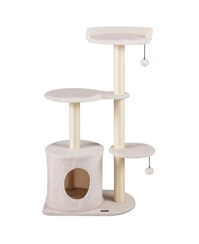 Hongge 43 Inch Cat Tree with Cozy Top Perch Condo and Sisal Scratching Posts
