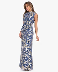 Betsy & Adam Women's Mock Neck Gown Dress
