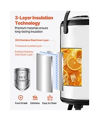 Sevorley Insulated Beverage Dispenser, 3.2 Gal Stainless Steel Drink Server with Spigot and Temp Display, 2 Pack
