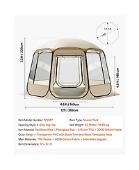 Sevorley Pop Up Bubble Tent, 12 x 11 ft Clear Dome Shelter for 10-12 People