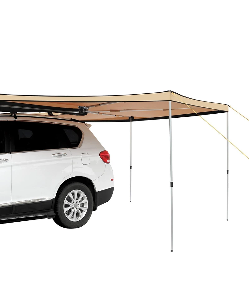 Sevorley 270-Degree Vehicle Awning, 8.2 ft Retractable Car Side Awning, Waterproof