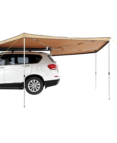 Sevorley 270-Degree Vehicle Awning, 8.2 ft Retractable Car Side Awning, Waterproof