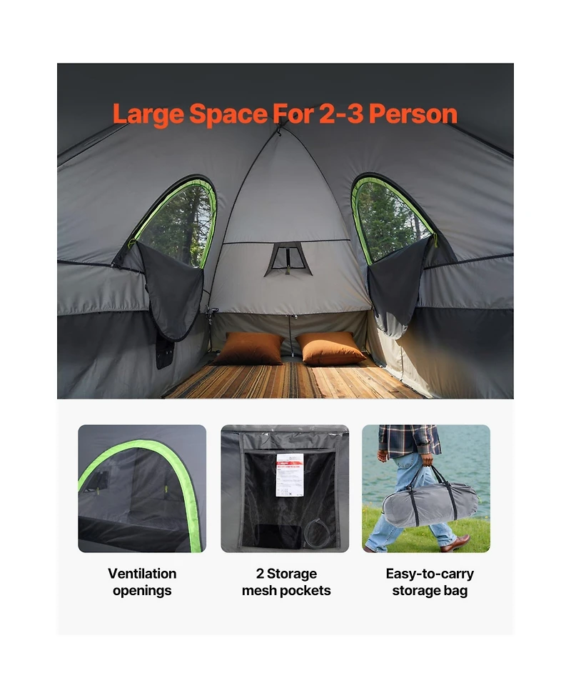 Sevorley Pickup Truck Bed Tent for 5.5-6.0 ft Beds, Waterproof 2-3 Person Tent with Awning