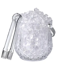 Piscifun Portable Clear Plastic Ice Bucket With Handle and Clip 60oz Capacity For Home Bar Parties