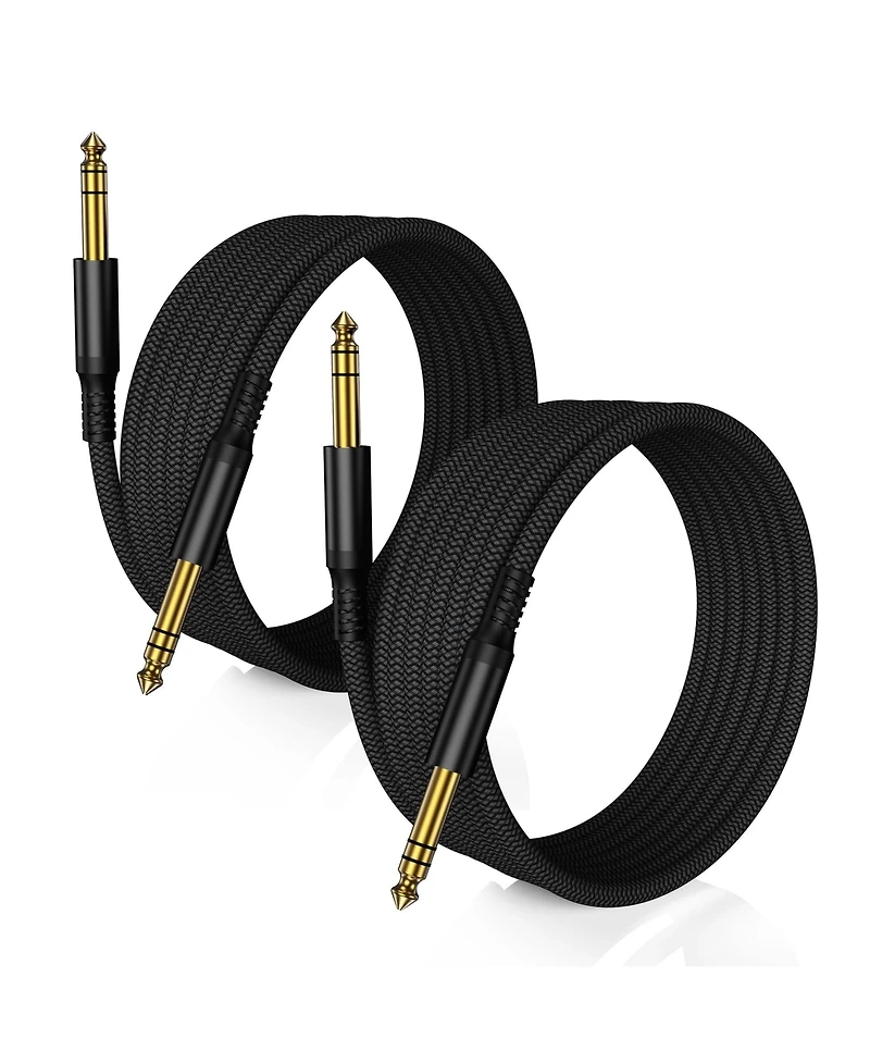 Double Braided Nylon Guitar Cable Gold Plated Connectors Balanced Audio Cord