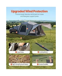 Sevorley Suv Camping Tent for 5-8 Person, 10x10 ft Waterproof PU2000mm Tent with Shade Awning