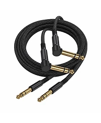 Lofree Right Angle To Straight Guitar Audio Cable 2 Pack Balanced Trs Nylon Braided