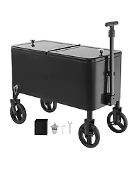 Sevorley Rolling Ice Chest Cart, 80 qt, Telescopic Handle, Holds 110 Cans