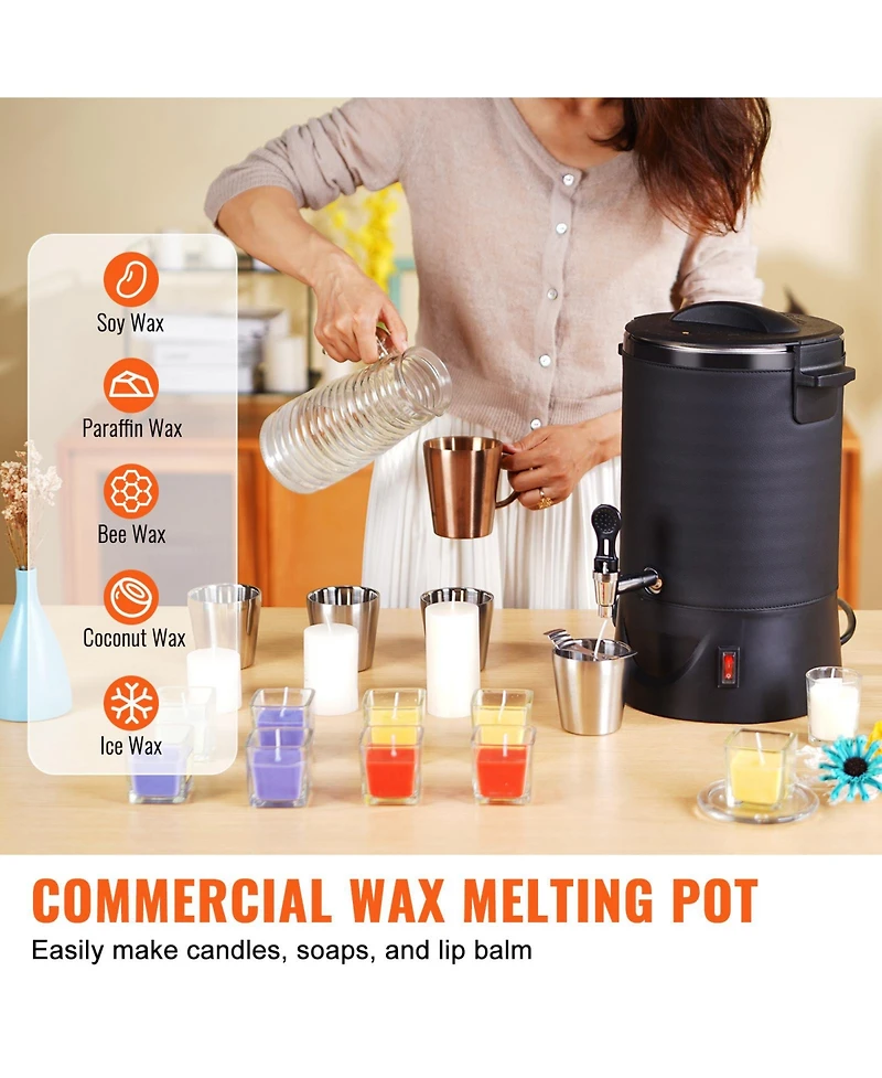 Sevorley Electric Wax Melter for Candle Making, 6.5 L with Easy Pour Spout