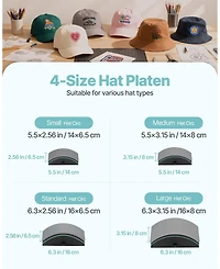 Sevorley 4-in-1 Hat Heat Press Machine with 4 Interchangeable Platens