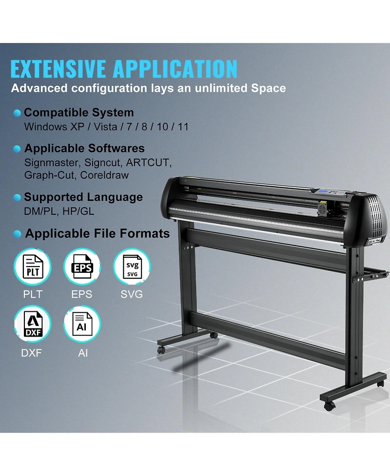 Sevorley 53 inch Vinyl Cutter Plotter with Stand and SignMaster Software