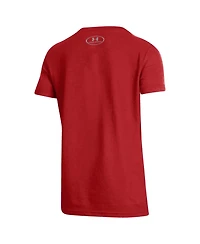 Under Armour Big Boys and Girls Red Wisconsin Badgers 2026 Lambeau Field Collection Bucky Cheesehead Performance T-Shirt