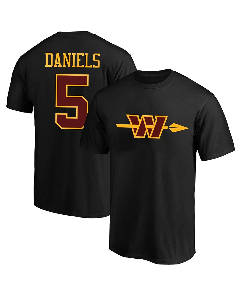Fanatics Men's Jayden Daniels Black Washington Commanders Big Tall Player Name Number T-Shirt