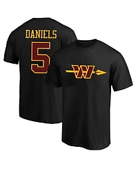 Fanatics Men's Jayden Daniels Black Washington Commanders Big Tall Player Name Number T-Shirt