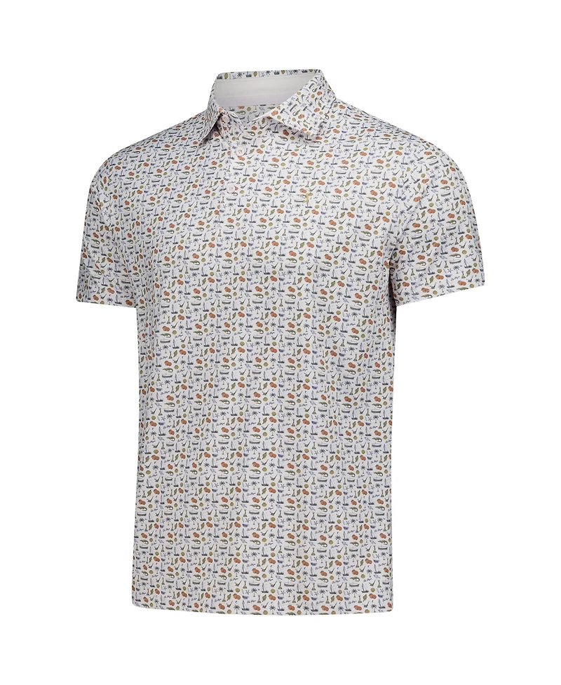 Barstool Golf Men's White The Players Florida Garb Printed Polo Shirt