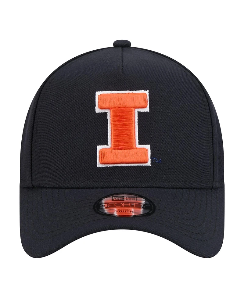 New Era Big Boys and Girls Navy Illinois Fighting Illini 9FORTY A-Frame Adjustable Hat