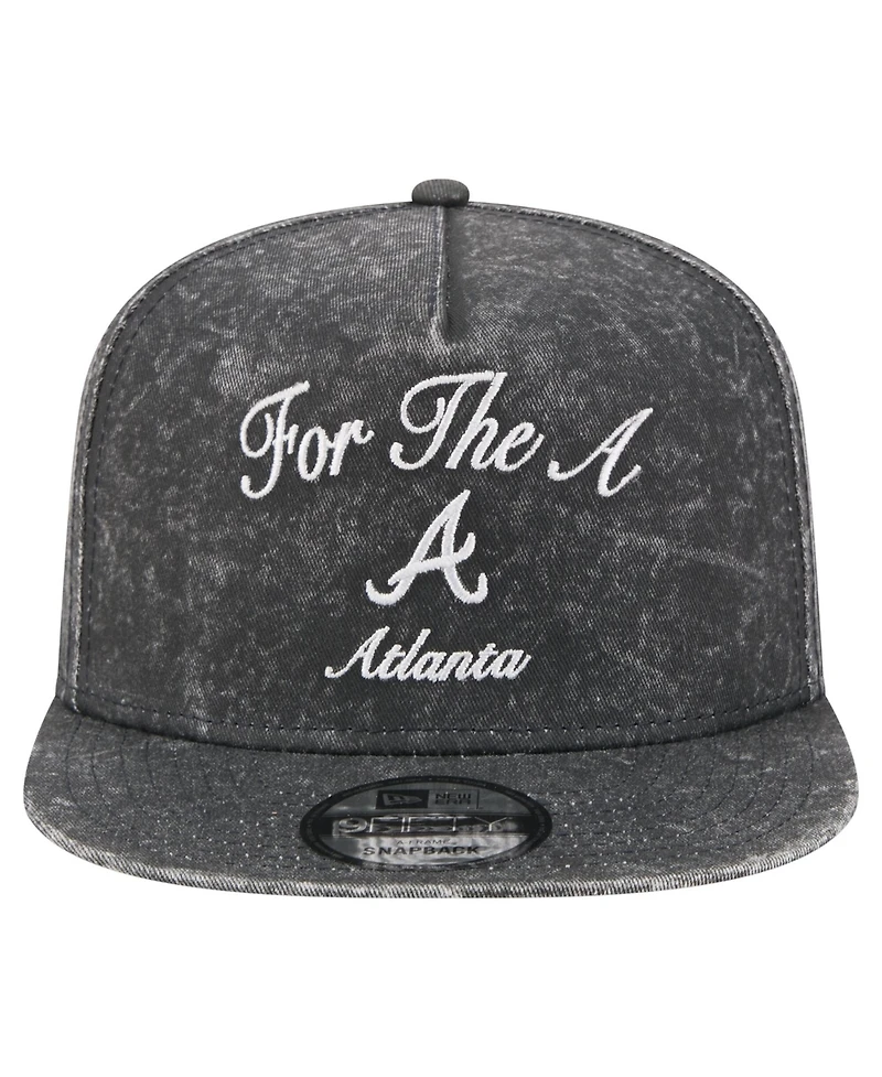 New Era Men's Black Atlanta Braves City Slogan A-Frame 9FIFTY Snapback Hat