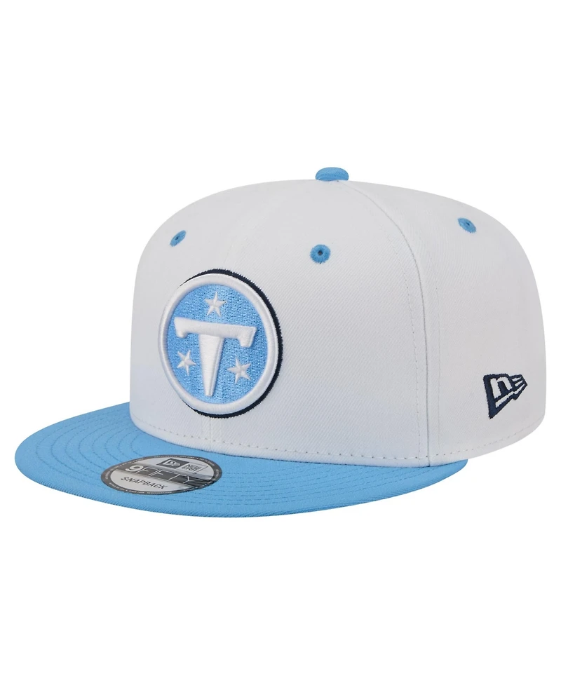 New Era Men's White/Light Blue Tennessee Titans 9FIFTY Snapback Hat