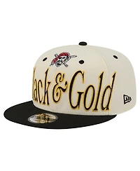 New Era Men's Cream Pittsburgh Pirates Oversized Slogan 9FIFTY Snapback Hat