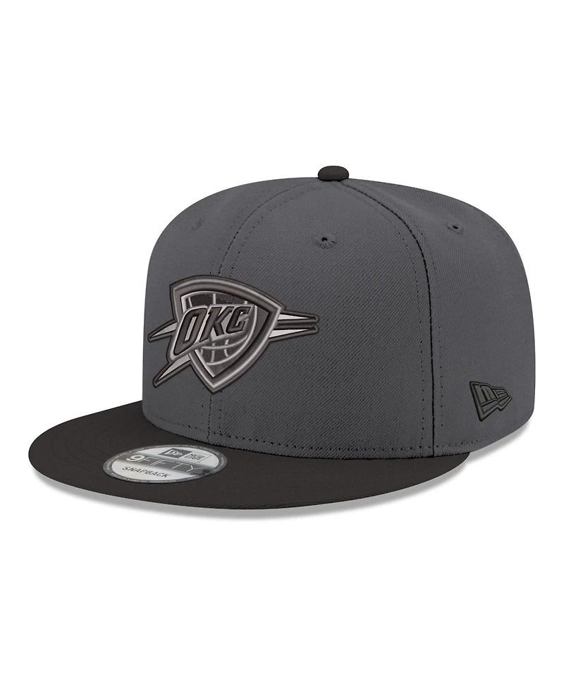 New Era Men's Gray/Black Oklahoma City Thunder Logo 2-Tone 9FIFTY Snapback Hat