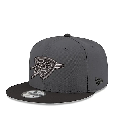 New Era Men's Gray/Black Oklahoma City Thunder Logo 2-Tone 9FIFTY Snapback Hat