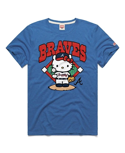 Homage Men's and Women's Royal Atlanta Braves Hello Kitty Tri-Blend T-Shirt