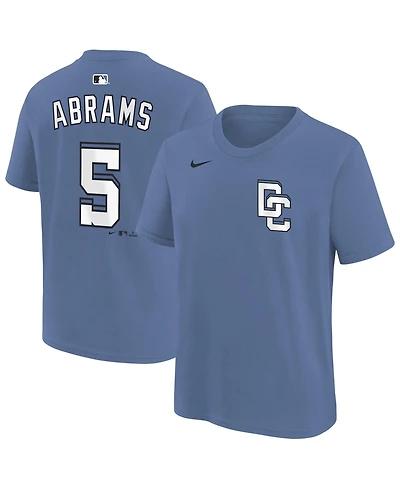 Nike Big Boys and Girls Cj Abrams Blue Washington Nationals City Connect Name Number T-Shirt