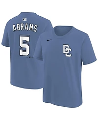 Nike Big Boys and Girls Cj Abrams Blue Washington Nationals City Connect Name Number T-Shirt